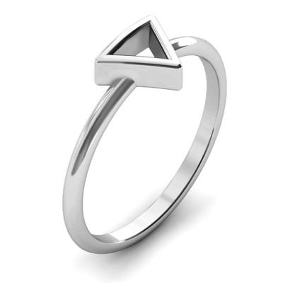 Your Best Triangle Solid White Gold Ring