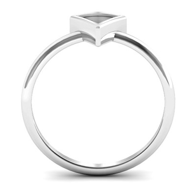 Your Best Triangle Solid White Gold Ring