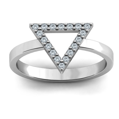 Your Best Triangle with Accents Solid White Gold Ring