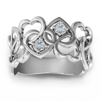 Your Heart and Mine Solid White Gold Ring
