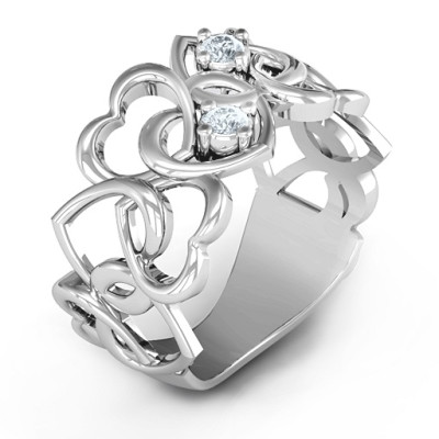 Your Heart and Mine Solid White Gold Ring