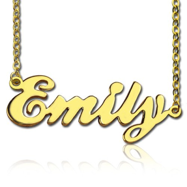 Cursive Nameplate Necklace - 18CT Gold
