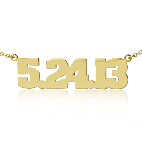 Gold Number Necklace