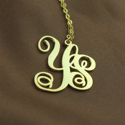 18CT Yellow Gold 2 Initial Monogram Necklace