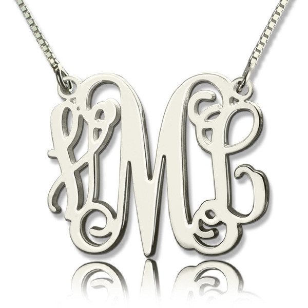 Solid Gold Monogram Initial Necklace