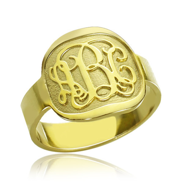 Engraved Designs Monogram Ring - 18CT Gold