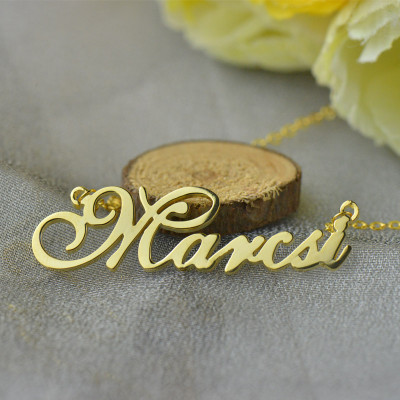 Personalised Nameplate Necklace - 18CT Gold