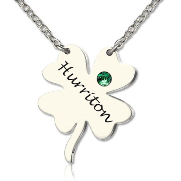 Solid White Gold Clover Good Luck Charms Shamrocks Necklace