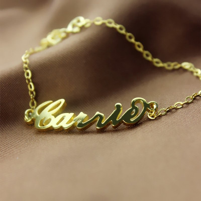 Personalised - 18CT Gold Carrie Name Bracelet