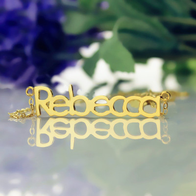 Nameplate Necklace 18CT Gold Rebecca Style 