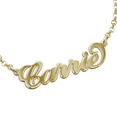 18CT Yellow Gold Carrie Name Bracelet Name Chain