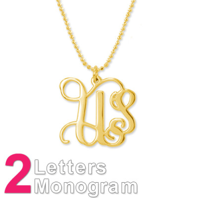 18CT Gold Initials Necklace