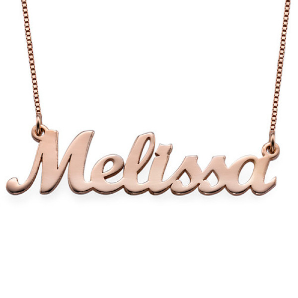 18CT Rose Gold Script Name Necklace