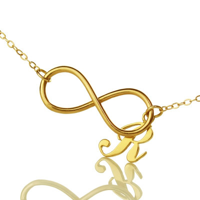Infinity Knot Initial Necklace 18CT Gold