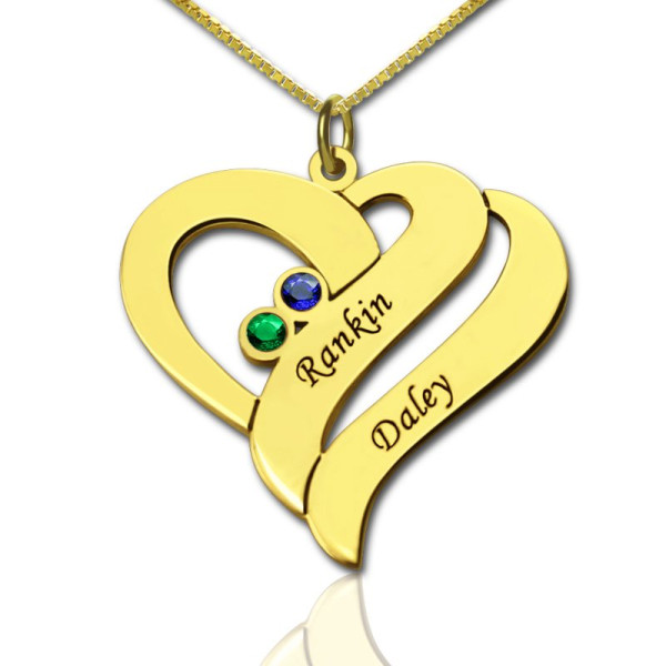 Two Hearts Forever One Love Necklace - 18CT Gold