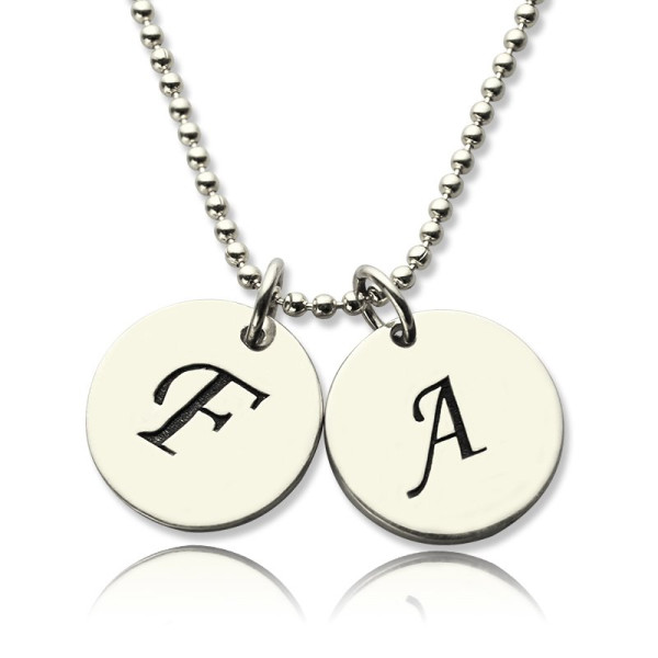 Solid Gold Initial Discs Name Necklace