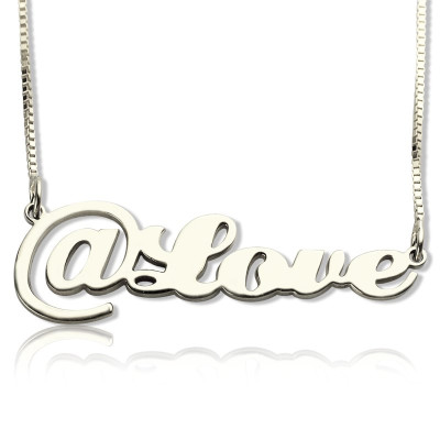 Solid Gold Twitter At Symbol Name Necklace