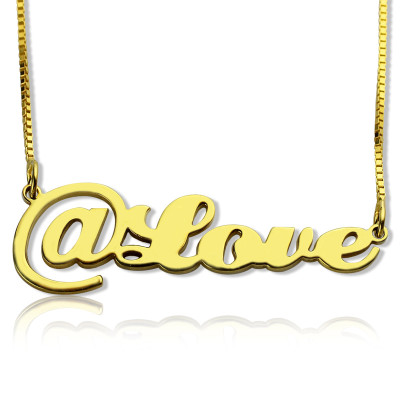 Twitter At Symbol Name Necklace - 18CT Gold
