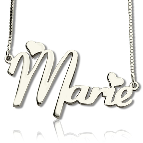 Solid White Gold Cute Name Necklace