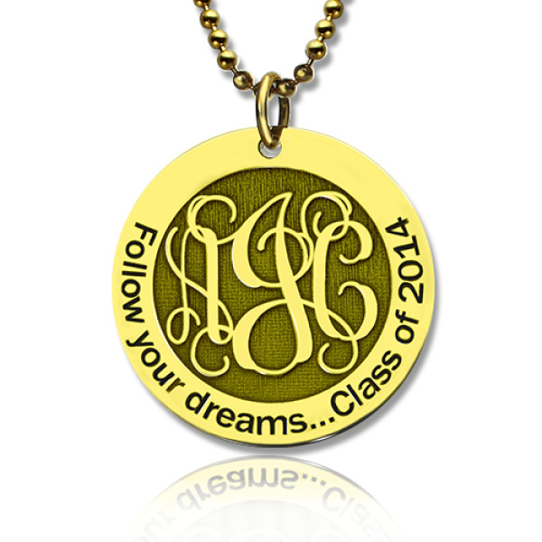 Follow Your Dreams Disc Monogram Necklace - 18CT Gold