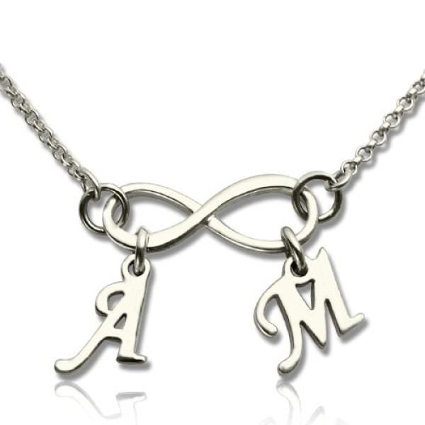 Solid Gold Infinity Necklace Double Initials