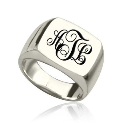 Personalised Signet Ring 18CT Gold with Monogram