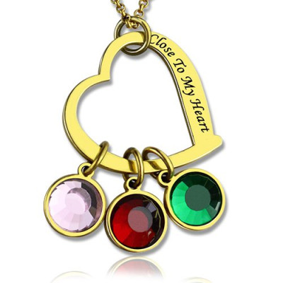 Personalised Close to My Heart Necklace - 18CT Gold