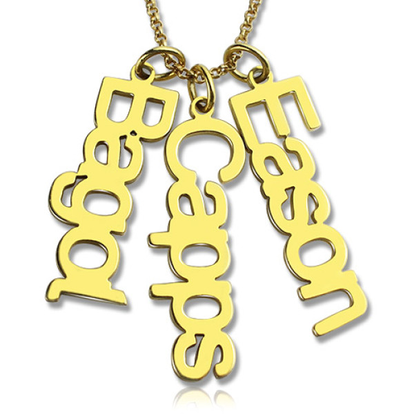 Customised Vertical Multiable Names Necklace - 18CT Gold