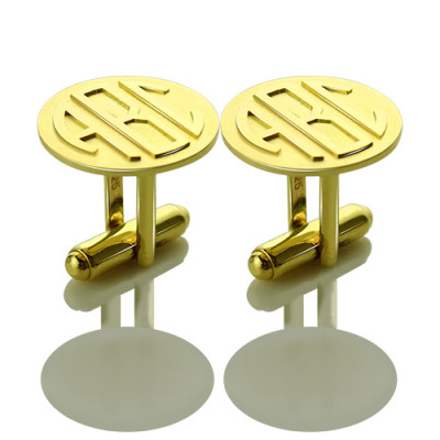 Cool Mens Cufflinks with Monogram Initial - 18CT Gold