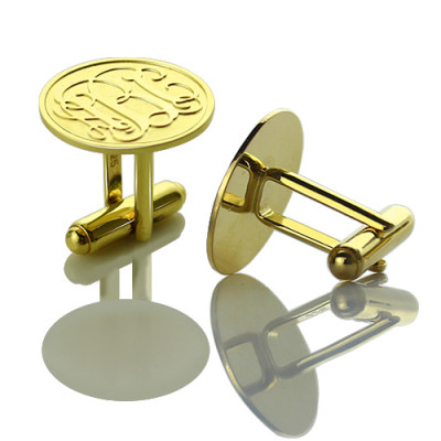 Engraved Cufflinks with Monogram - 18CT Gold