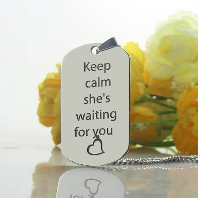 Solid Gold Cute His and Hers Dog Tag Necklaces