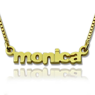 Personalised Small Lowercase Name Necklace - 18CT Gold