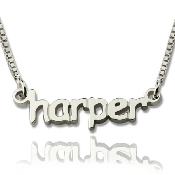 Solid Gold Mini Name Letter Necklace