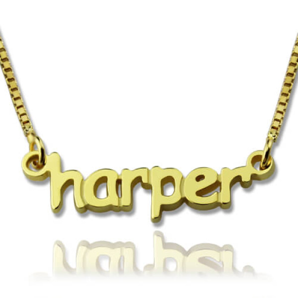 Personalised Mini Name Necklace - 18CT Gold
