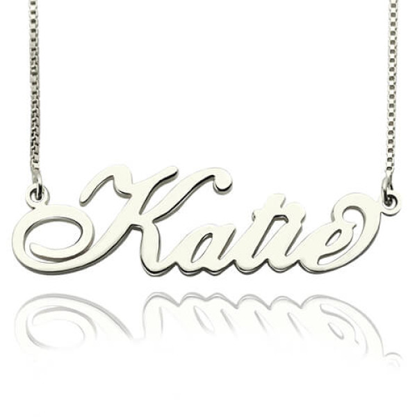 Solid Gold Nameplate Name Necklace Carrie Stering