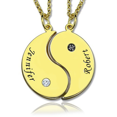 Yin Yang Necklaces Set for Couples or Friend - 18CT Gold