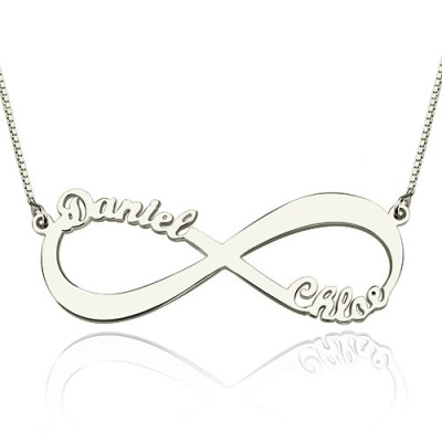 Solid Gold Infinity Symbol Necklace Double Name