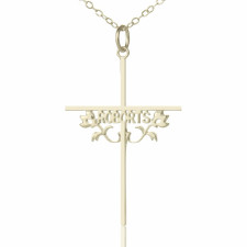 Crafting Your Story: The Solid White Gold Cross Name Necklace