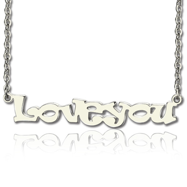 Solid Gold I Love You Name Necklace