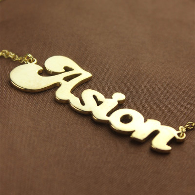 Personalised - 18CT Gold BANANA Font Style Name Necklace