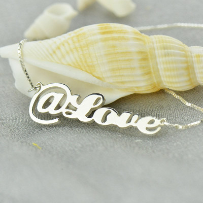 Solid Gold Twitter At Symbol Name Necklace