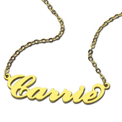 Personalised Carrie Name Necklace - 18CT Gold