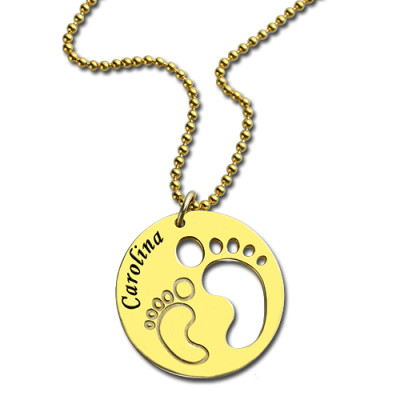Cut Out Baby Footprint Pendant - 18CT Gold