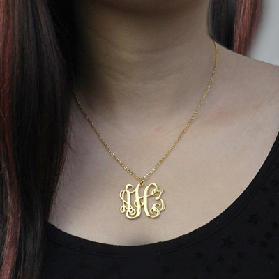 Solid Gold Taylor Swift Style Monogram Necklace 18ct