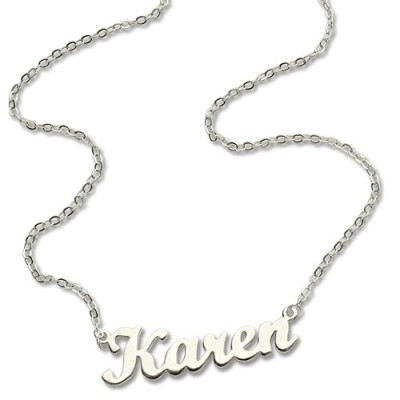 Solid Gold Script Name Necklace