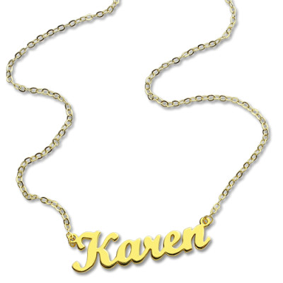 Gold Karen Style Name Name Necklace