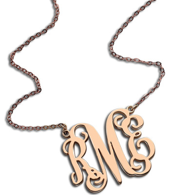 Custom 18CT Rose Gold Monogram Initial Necklace