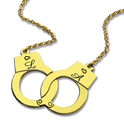 Personalised Handcuff Necklace - 18CT Gold