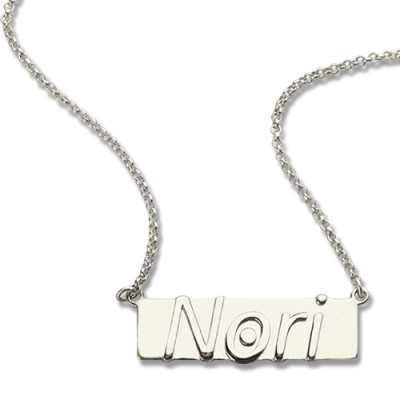 Solid Gold Nameplate Bar Necklace