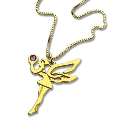 Fairy Birthstone Necklace for Girlfriend 18CT Gold